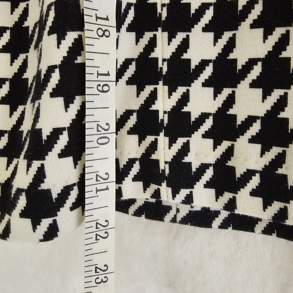 Houndstooth Skirt Classic Knee Length Pencil Zip Slit Stretch GO Inter Sz 12 - Picture 4 of 9